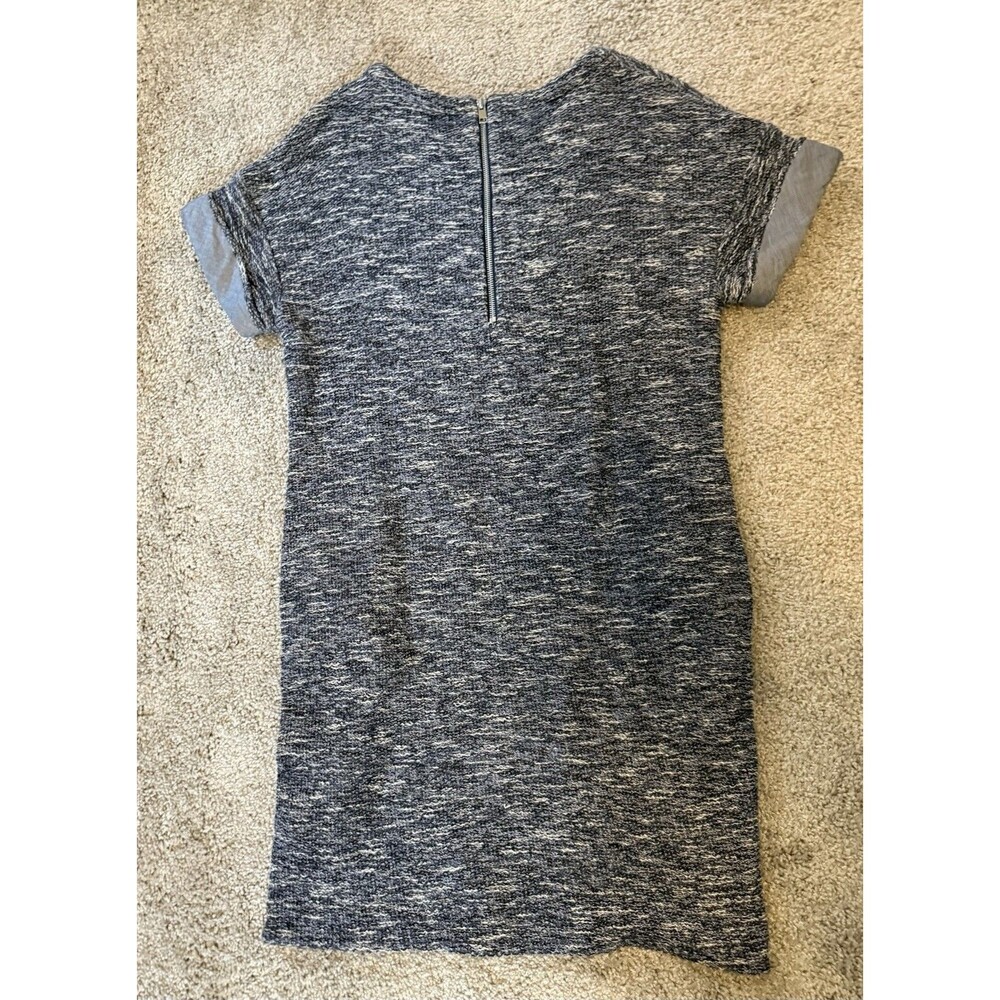 Vince Women’s Size Small Blue Knit Dress with Chambray Sleeve - Picture 8 of 9